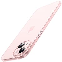 JETech Ultra Slim (0.35mm Thin) Case for iPhone 15 Plus 6.7-Inch, Camera Lens Cover Full Protection, Lightweight Matte Finish PP Hard Minimalist Case, Support Wireless Charging (Pink)