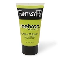 Mehron Makeup Fantasy FX Cream Makeup | Water Based Halloween Makeup | Ogre Green Face Paint & Body Paint For Adults 1 fl oz (30ml) (OGRE GREEN)