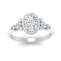 Choose Your Gemstone Georgian Oval Halo Diamond CZ Ring sterling silver Oval Shape Halo Engagement Rings Ornaments Surprise for Wife Symbol of Love Clarity Comfortable US Size 4 to 12