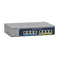 NETGEAR 8-Port Ultra60 PoE Multi-Gigabit Ethernet Plus Switch (MS108EUP) - Managed, with 4 x PoE++ and 4 x PoE+ @ 230W, Desktop or Wall Mount, and Limited Lifetime Protection,Grey