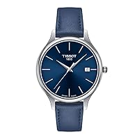 Tissot Womens Bella Ora 316L Stainless Steel case Quartz Watch, Blue, Leather, 16 (T1032101604100)