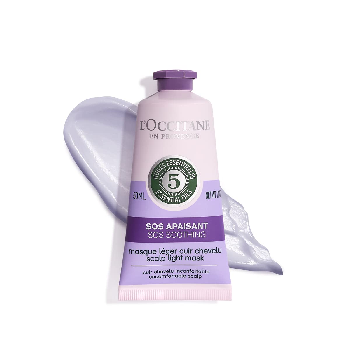 L'Occitane Scalp Light Mask, SOS Soothing Hair Treatment for Dry Scalp, 1.7 oz.