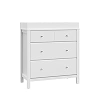 Storkcraft Carmel 3 Drawer Chest with Changing Topper (White) – GREENGUARD Gold Certified, Includes Removable Changing Table Topper, Chest of Drawers for Nursery & Kids Bedroom