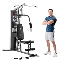 Marcy Multifunctional Workout Station 150lbs to 200lbs Stack Home Gym for Weightlifting and Bodybuilding