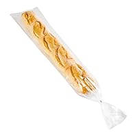 Restaurantware Bag Tek 28 Inch x 6 Inch Bread Bags 250 With Wicket Dispenser Bread Loaf Bags - Micro Perforated Freezer Safe Clear Plastic Baguette Bags Disposable