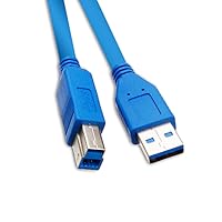 10 feet USB 3.0 Printer/Device Cable, Blue, Type A Male/Type B Male Plug, A Male to B Male Super Speed USB Cable, USB 3.0 to Type B Cable, Type B Printer Cable