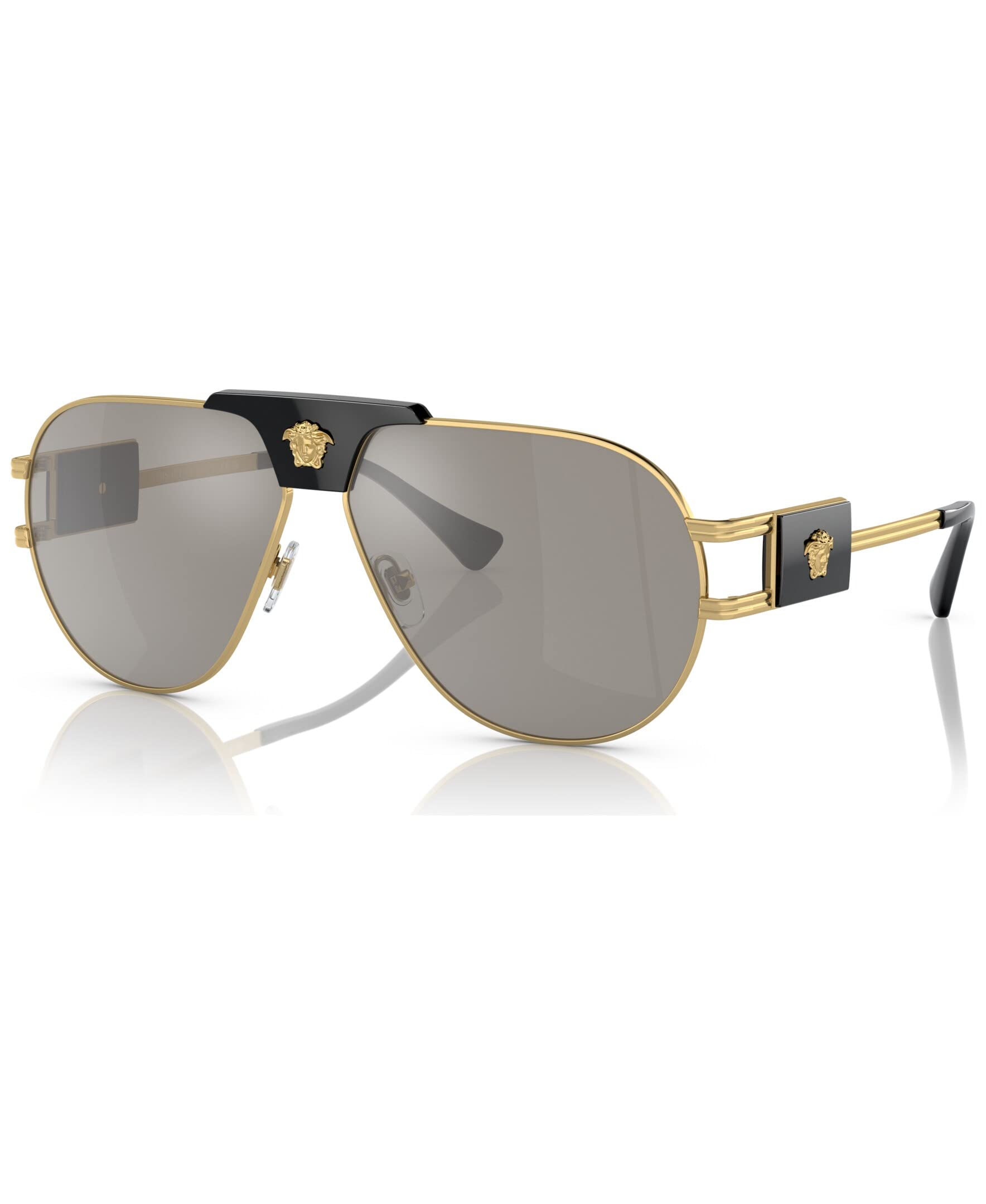 Versace Man Sunglasses Gold Frame, Dark Brown Lenses, 63MM