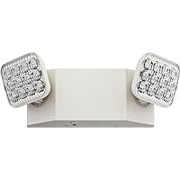 Lithonia Lighting EU2C M6 LED Emergency Light for Office, Business, Restaurants, and Commercial Use, 2 Lamps, 90-Minute Battery Backup Power, Square, Ivory White