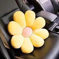 1PCS Car Headrest Pillow, Flower Neck Pillow for Car,Comfortable Soft Car Seat Pillow for Driving,Head Rest Cushion,Cute Neck Pillow for Travelling and Home-Pink Neck Pillow (Yellow Waist Pillow)
