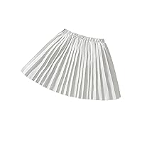 OYOANGLE Girls' Casual Solid Elastic Waisted Pleated Swing A Line Flared Short Skirt