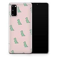 For Samsung Note 10 Plus - Cute Dino Phone Case, Colour Green Dinosaur T-Rex Cover - Thin Shockproof Slim Soft TPU Silicone - Design 2 - A105