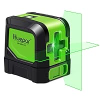 Huepar Cross Line Laser - DIY Self-Leveling Green Beam Horizontal and Vertical Line Laser Level with 100 Ft Visibility, Bright Laser Lines with 360° Magnetic Pivoting Base -M-9011G