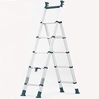 Household Ladder Folding Herringbone Ladder Indoor Multifunctional Five-Step Ladder Thickened Aluminum Alloy Telescopic Ladder Lifting Small Stairs