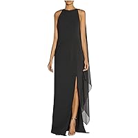Women's Elegant High Split Flare Sleeve Formal Dress Plus Size Flowy Split Side Evening Gowns Queen Style Maxi Dress
