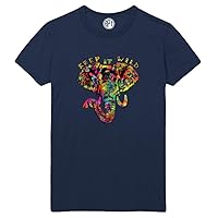 Keep It Wild Elephant Printed T-Shirt - Navy - 6XL
