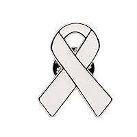 1 Lung Cancer Awareness Jewelry-Quality Enamel Ribbon Pin With Clutch Clasp Pin - Show Your Support For Lung Cancer Awareness