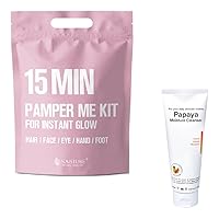 Foaming Face Papaya Moisture Cleanser (5.07 fl. oz) & Facial Mask Pamper Me Kit (7 Packs)
