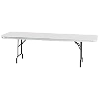 Creative Converting Banquet Table Cover Plain Classic White Stay Put Tablecover, One Size