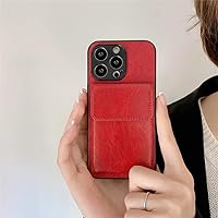 Flip Card Slot Leather Phone Case for iPhone 14 13 11 Pro Max 12 Mini XS XR X 8 7 Plus SE 3 Luxury Magnetic Wallet Holder Cover,red,for iPhone Xs Max
