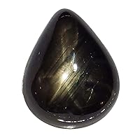 3.52 Ct. Unheated Natural Pear Cabochon Black Star Sapphire Thailand Loose Gemstone
