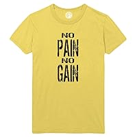 No Pain No Gain Printed T-Shirt - Yellow - 4XLT