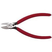 Klein Tools D210-6C Pliers, Diagonal Cutting Pliers with Spring-Loaded Jaws and Beveled Cutting Edges, Short Jaw, 6-Inch