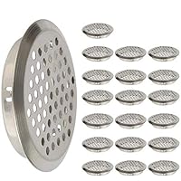Air Vents 20 Pack 2.08 inch(53mm) Circular Soffit Vent Stainless Steel Round Vent Mesh Hole Louver for Kitchen, Bathroom, Cabinet, Wardrobe and Shoe Cabinet