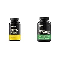 Optimum Nutrition Opti-Men Daily Multivitamin for Men, Immune Support Supplement with Amino Acids, 80 Day Supply, 240 Count, & Micronized Creatine Monohydrate Capsules, 2500mg, 100 Capsules