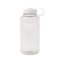 Nalgene Monochrome BPA-Free Recycled Reusable Water Bottle for Backpacking, Hiking, Gym - 32 oz Shatterproof, Cotton