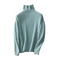 Winter Women Sweater 100% Mink Cashmere Sweater Warm Pullover Turtleneck Basic Jumper