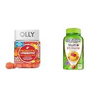 OLLY Probiotic + Prebiotic Gummy Digestive Support, vitafusion Multi+ Immune Support Gummy Vitamins, 90 Count