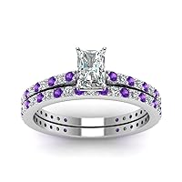Choose Your Gemstone Radiant Shape 925 Sterling Silver Wedding Ring Classic Delicate Diamond CZ Ornaments Surprise for Wife Symbol of Love Clarity Comfortable Ring : US Size 4 TO 12