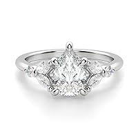 3 ct Pear Shaped Engagement Rings For Women Vintage 3 pcs Pear Cut Wedding Ring S925 10K 14K 18K White Gold Plated Moissanite Bridal Wedding Rings