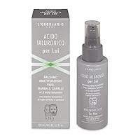 LErbolario Hyaluronic Acid Multipurpose Conditioner Face Beard and Hair for Men - 3.3 oz Condition