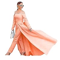 Women's Off The Shoulder Prom Dress Jumpsuits Wdding Dresses with Detachable Skirt