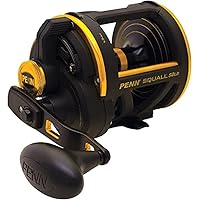 PENN Squall Lever Drag Nearshore/Offshore Fishing Reel, Dura Drag Lever Drag, Max of 20lb | 9.0kg, Features Corrosion-Resistant Graphite Frame and Sideplates, 40, Multi