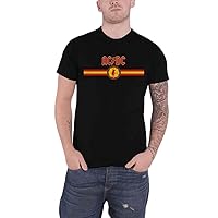 AC/DC T Shirt Band Logo and Stripe Angus Official Unisex Black