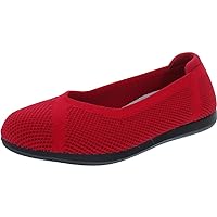 Clarks womens Carly Wish Ballet Flat, Red Knit, 6 US
