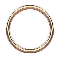 9K Solid Gold 18 Gauge (1.0mm) Hinged Clicker Segment Nose Ring - Hoop Cartilage - Daith Hoop - Segment Piercing Ring Body Jewelry