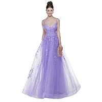 Women's Sexy Spsghetti Strap Tulle Prom Dress A Line Backless Formal Evening Party Gowns