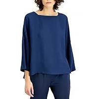 Alfani Womens Textured-Stripe Pullover Blouse