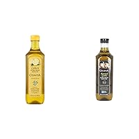 Colavita Lemon Extra Virgin Olive Oil, 32 oz & Roasted Garlic Extra Virgin Olive Oil, Low FODMAP, 32 Fl Oz (Pack of 1)