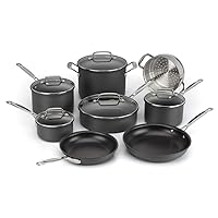 Chef's Classic Nonstick Hard Anodized Cookware 13 Piece Set, 66-13,Black