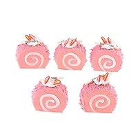 5 Pcs Artificial Cake Realistic Food Cupcake Bread Festive Party Supplies for Bakery Shop Window Display Pink Excellent and Popular