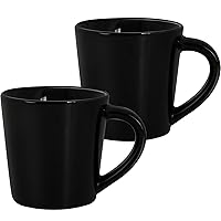 4.2oz Espresso Cups Set of 2, Ceramic Coffee Mugs Demitasse Cups for Espresso and Tea, Small Espresso Mugs for Shot of Coffee, Espresso Coffee Cups with Handles, Gift for Coffee Lovers - Black