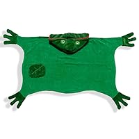 Kids Frog Towel, Size Small, Green Hooded Towel for Bath, Beach or Pool, 100% Cotton Kid's Towel, Machine Washable