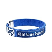 Fundraising For A Cause | Dark Blue Ribbon Child Abuse Awareness Bracelets – Child Abuse Bangle Bracelets for Awareness, Gift-Giving, Fundraising and More