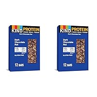 KIND Protein Bars, Dark Chocolate Nut, Healthy Snacks, Gluten Free, 12g Protein, 12 Count (Pack of 2)