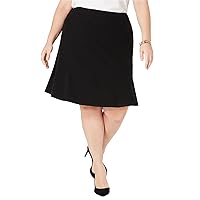 Womens Ruffled Knee Length Wear to Work A-Line Skirt Plus