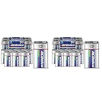 ACDelco 8-Count 9 Volt Batteries, Maximum Power Super Alkaline Battery, 7-Year Shelf Life, Recloseable Packaging (Pack of 2)